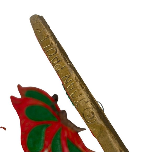 VTG Chalkware Plaster COLORFUL Butterfly Wall Art Accent Red Green Ready To Hang - Picture 9 of 12